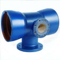 Тройник с пожарной подставкой раструб-фланец ППТРФ ВЧШГ с ЦПП Ду 300-150